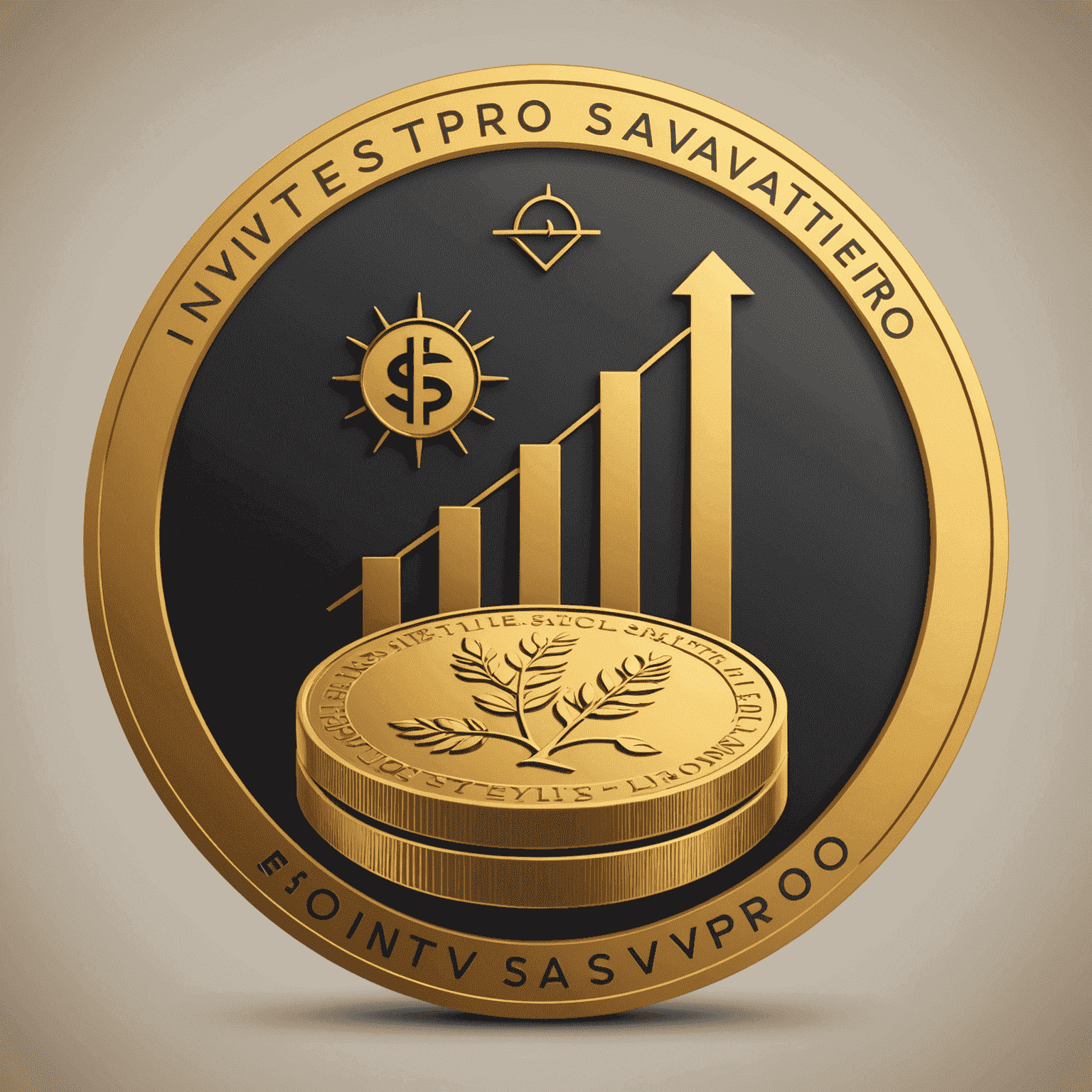 InvestSavvyPro logo - A stylized golden coin with a growth chart, symbolizing smart investments and financial growth in South Africa